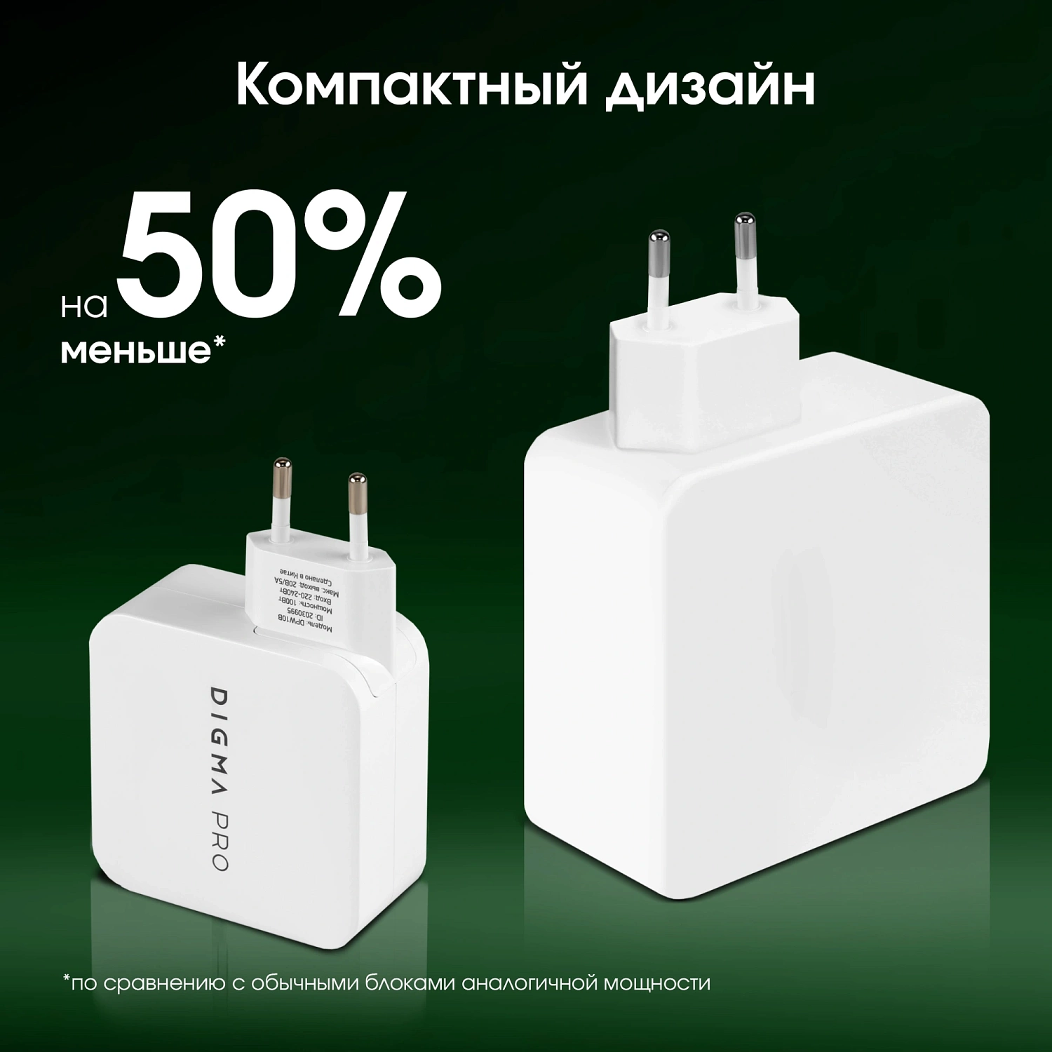 Сетевое зар./устр. Digma Pro DPW10B 100W 5A (PD+QC) 2хUSB-C/USB-A универсальное белый (DPW1B0G012WH)