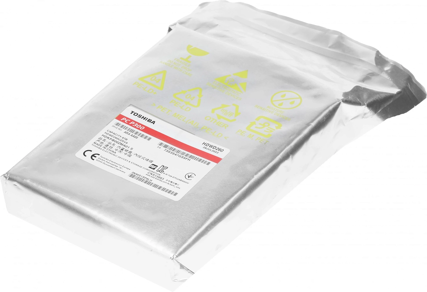 Жесткий диск Toshiba Original SATA-III 6Tb HDWD260UZSVA Desktop P300 (5400rpm) 128Mb 3.5"