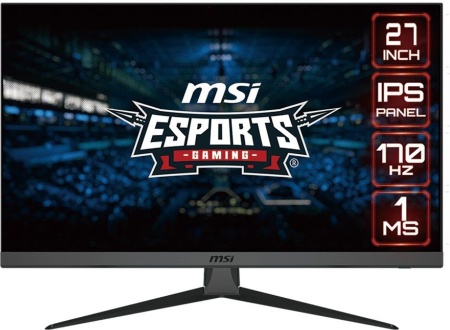 Монитор MSI 27" G2722 черный IPS LED 1ms 16:9 HDMI полуматовая 1000:1 250cd 178гр/178гр 1920x1080 170Hz DP FHD 5.2кг