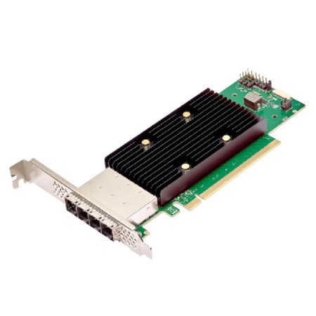 HBA-адаптер Broadcom 9600W-16e SGL (05-50108-00) PCIe Gen4 x16 LP, Tri-Mode SAS/SATA/NVMe 24G HBA, 16port(4*ext SFF8644)