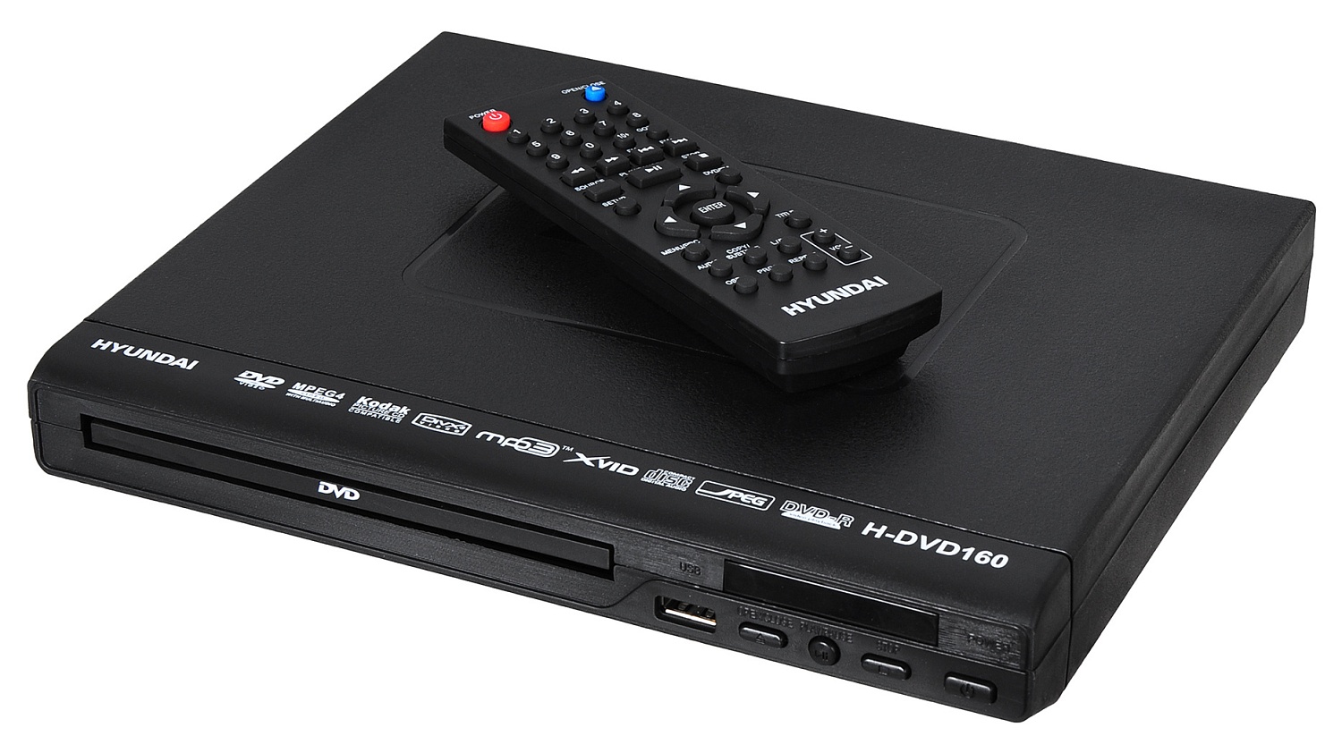 Плеер DVD Hyundai H-DVD160 черный ПДУ