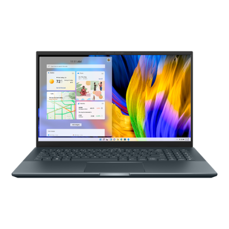 Ноутбук ASUS Zenbook Pro 15 UM535QA-KS241  AMD Ryzen 7 5800H/16Gb/1Tb SSD SSD Nvme/15.6 FHD GLARE TOUCH IPS 400 nit 1920x1080/WiFi5/BT/No OS/1.8Kg/PINE GREY(GLASS)/SLEEVE/RU_EN_Keyboard