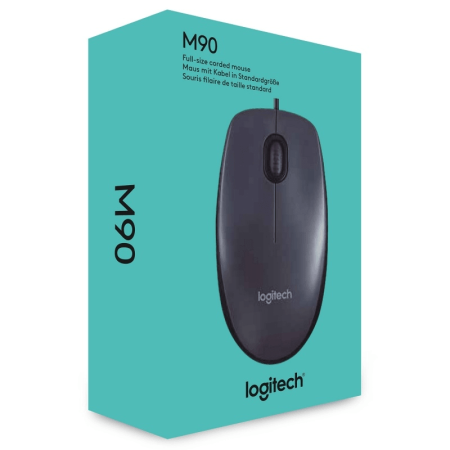 Мышь Logitech M90 Black (черная,оптическая, 1000dpi, USB, 1.8м) (арт.910-001795, M/N: M-U0026)