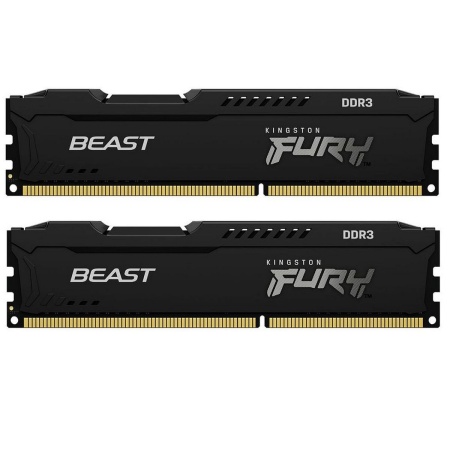 Модуль памяти Kingston 8GB DDR3 1866MHz DIMM FURY Beast Black PnP kit 2*4gb, 1RX8 10-11-10 1.5V 240-pin 4Gbit