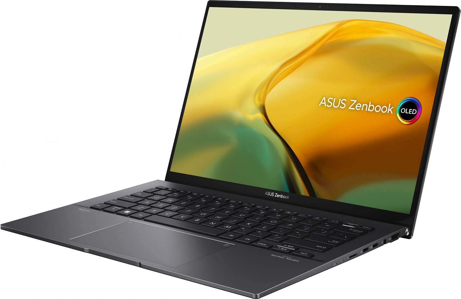 Ноутбук Asus Zenbook 14 UM3402YA-KP660 Ryzen 7 7730U 16Gb SSD1Tb AMD Radeon 14" IPS WQXGA (2560x1600) noOS black WiFi BT Cam Bag (90NB0W95-M014W0)