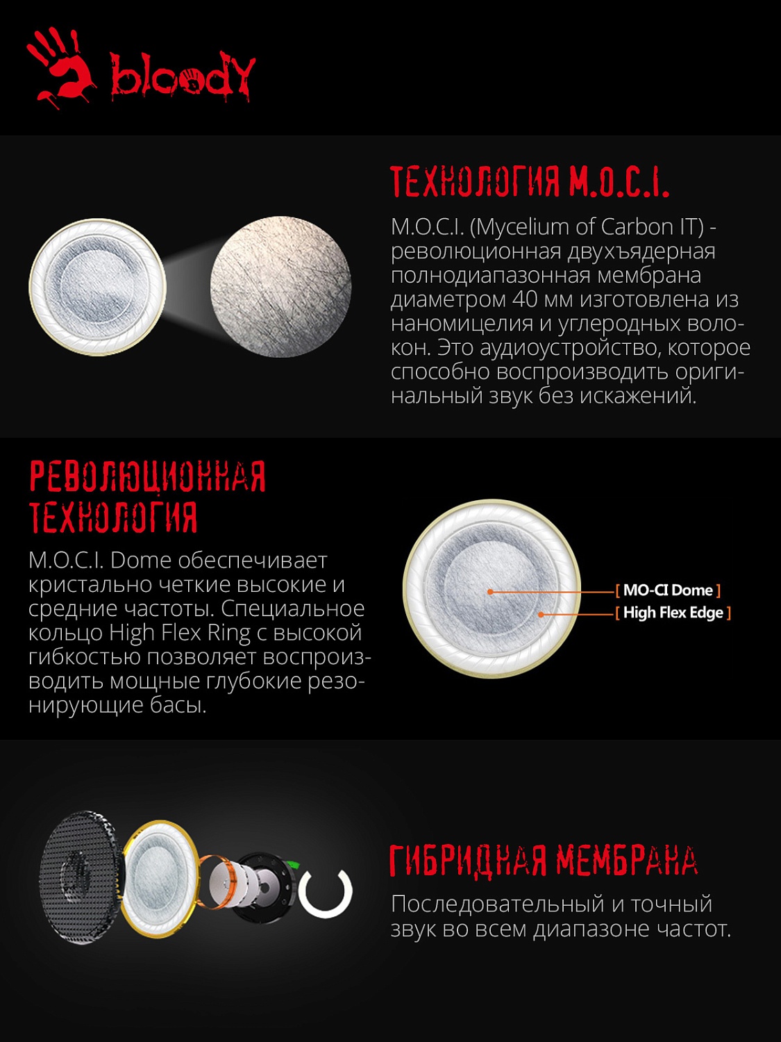 Наушники с микрофоном A4Tech Bloody M660 черный/красный 1.2м мониторные оголовье (M660 B/R)