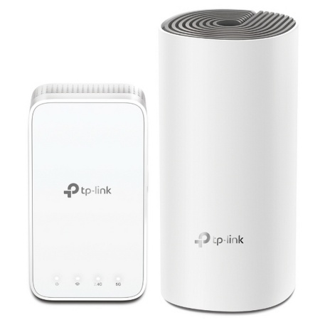 Deco E3(2-pack) AC1200 Домашняя Mesh Wi-Fi система, чипсет Qualcomm, 867 Мбит/с на 5 ГГц + 300 Мбит/с на 2,4 ГГц, поддержка стандартов 802.11ac/a/b/g/n, 2 10/100 Мбит/с порта Ethernet, 2 встроенные антенны, MU-MIMO, Beamforming, (085292)