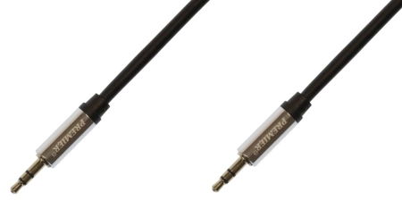 Кабель соединительный аудио Premier 5-332 3.0 Jack 3.5 (m)/Jack 3.5 (m) 3м. позолоч.конт. черный/серый