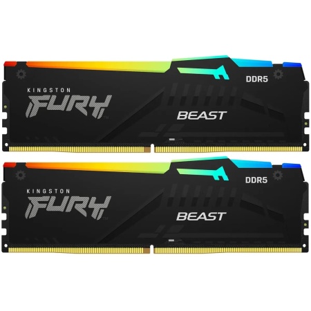 32GB Kingston DDR5 5600 DIMM FURY Beast Black RGB KF556C40BBAK2-32 kit 2*16,Non-ECC, CL40, 1.25V, 288-pin RTL