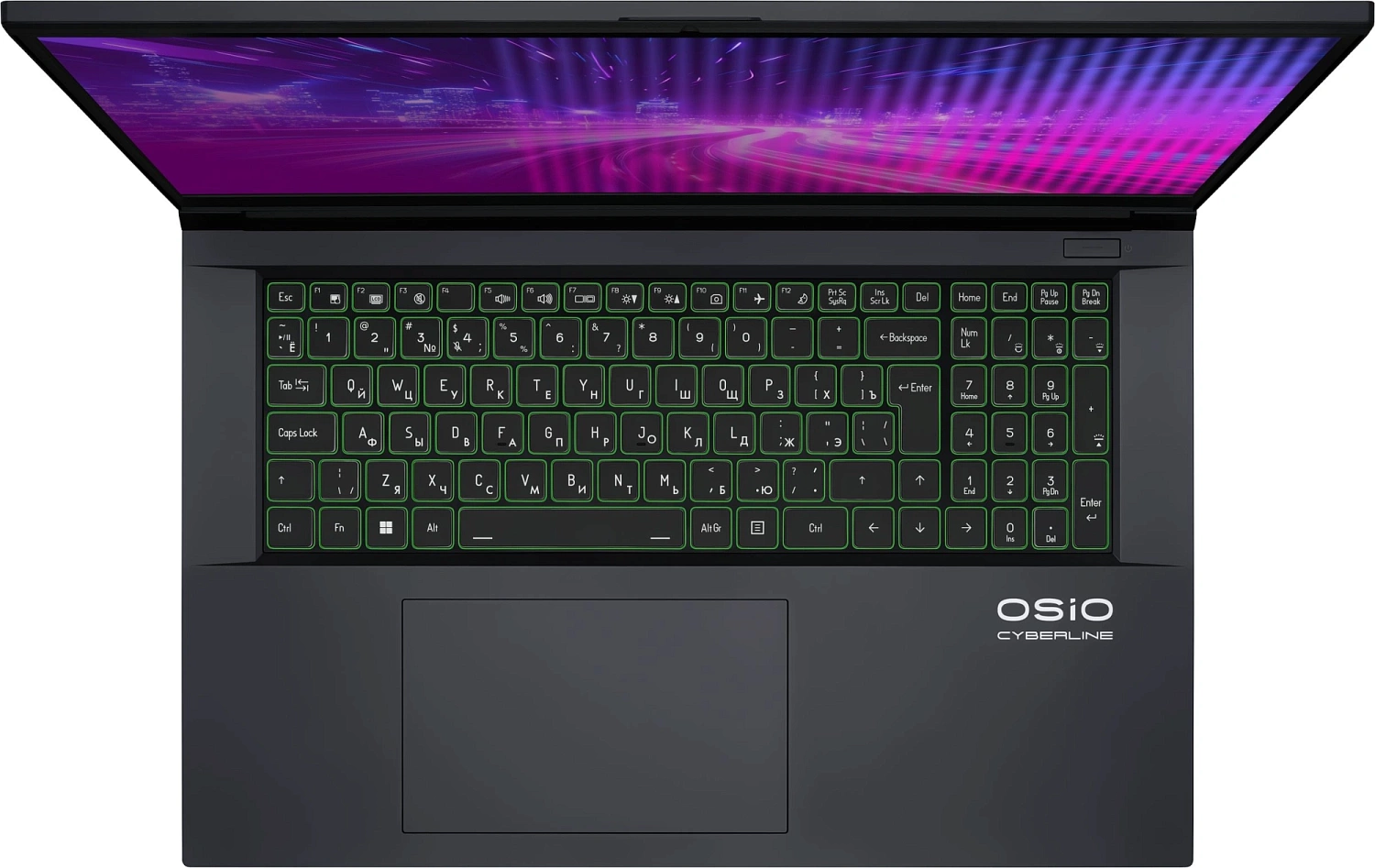 Ноутбук Osio CyberLine C170i-002 Core i5 12600H 16Gb SSD512Gb NVIDIA GeForce RTX4050 17.3" FHD (1920x1080) без ОС WiFi BT Cam