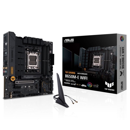 Материнская плата ASUS TUF GAMING B650M-E WIFI AM5 mATX 4xDDR5 PCIEx16 2xPCIEx1 2xM.2 USB-C HDMI 2xDP 2.5GLAN Wi-Fi 6