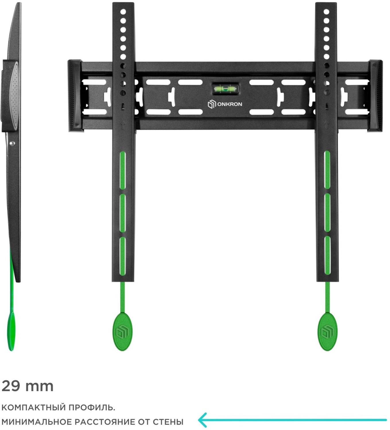 Кронштейн для телевизора Onkron FM5 черный 32"-55" макс.57кг настенный фиксированный