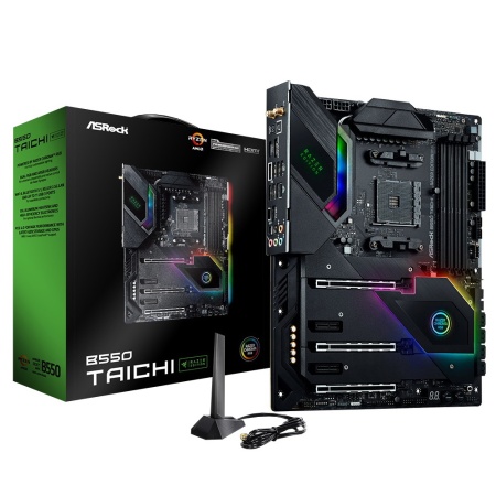 B550 TAICHI RAZER EDITION, Socket AM4, AMD B550, 4xDDR4-3200, HDMI+DP, 3xPCI-Ex16, 2xPCI-Ex1, 8xSATA3(RAID 0/1/10), 2xM.2, 8 Ch Audio, 1x2,5GLan, WiFi, (2+4)xUSB2.0, (5+4)xUSB3.2, (1+1)xUSB3.2 Type-C™, ATX, RTL, {5} (933059)