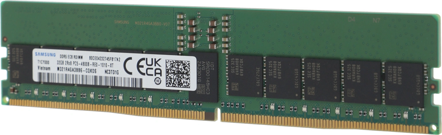 Память DDR5 32Gb 4800MHz Samsung M321R4GA3BB6-CQK M321 OEM PC5-38400 DIMM ECC 288-pin 1.1В Intel dual rank OEM