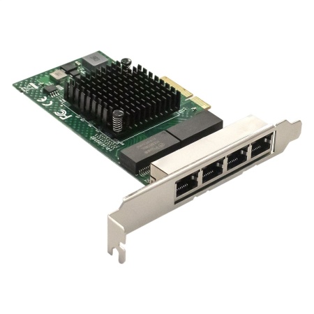 Сетевой адаптер ExeGate EXE-BCM5719 (PCI-E x4 v2.0, порты 4xRJ45, 10/100/1000Mbps, Gigabit Chipset B)