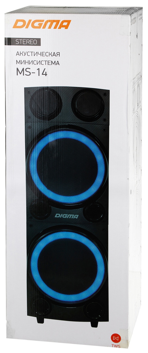 Минисистема Digma MS-14 черный 600Вт FM USB BT micro SD