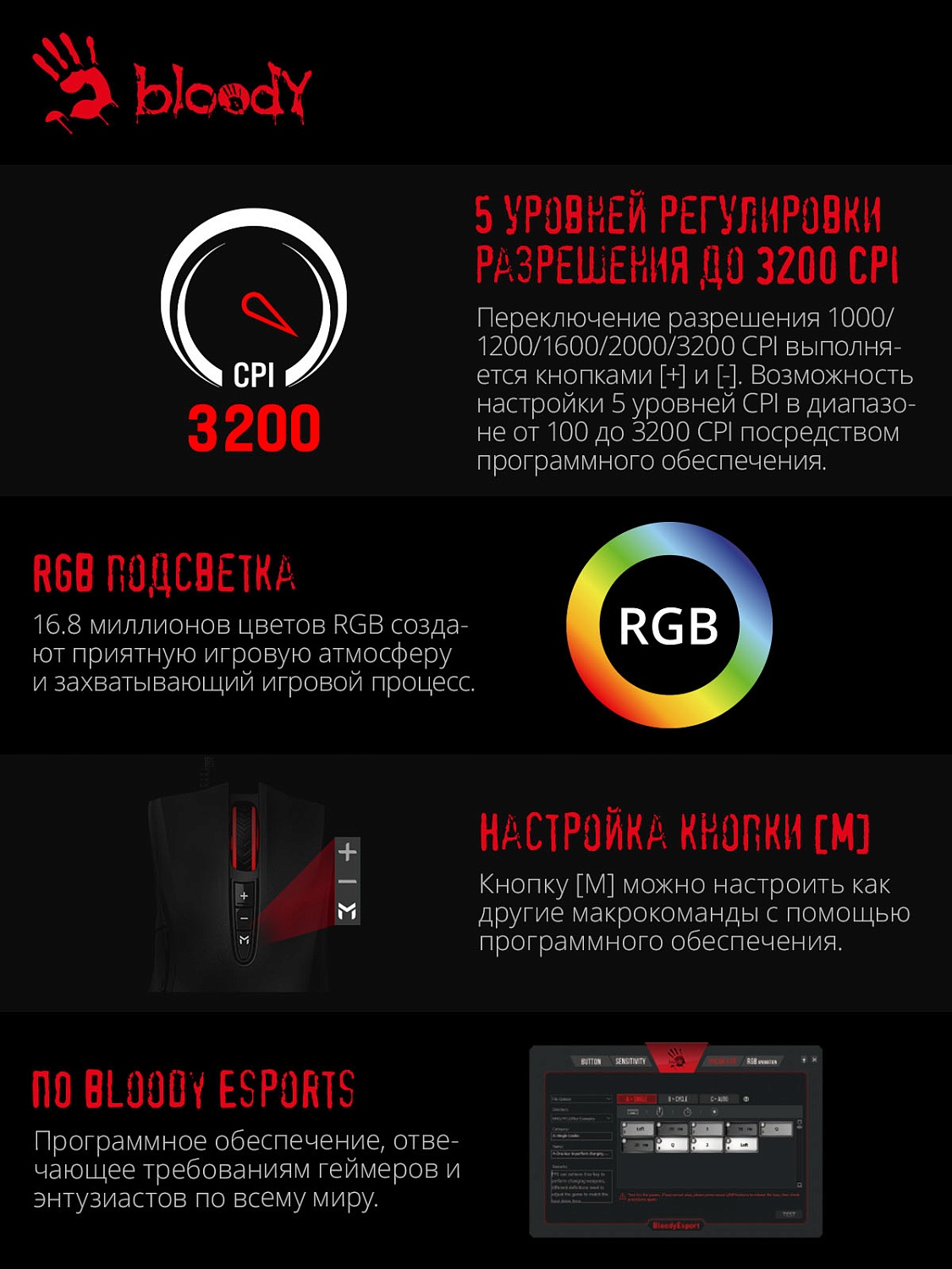 Мышь A4Tech Bloody ES5 черный оптическая (3200dpi) USB (8but) Мышь A4Tech Bloody ES5 черный оптическая (3200dpi) USB (8but)