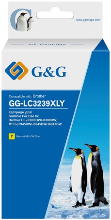 Картридж струйный G&G GG-LC3239XLY желтый (52мл) для Brother HL-J6000DW/J6100DW