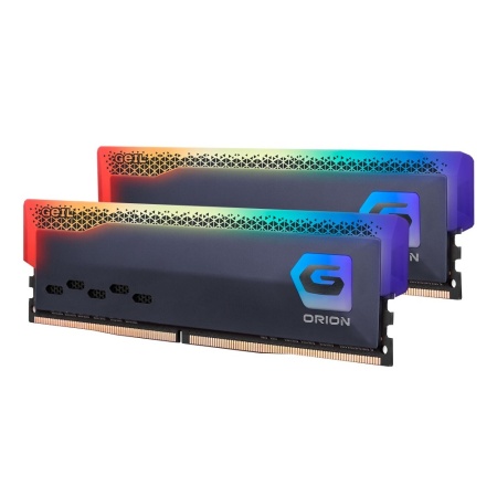 16GB GeIL DDR4 3200 DIMM ORION RGB Titanium Gray Gaming Memory GOSG416GB3200C16ADC Non-ECC, CL16, GOSG416GB3200C16ADC 1.35V, Heat Shield, Kit (2x8GB), RTL {120}, (813276)