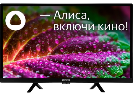 Телевизор LED Starwind 24" SW-LED24SG303 Яндекс.ТВ черный HD 60Hz DVB-T DVB-T2 DVB-C DVB-S DVB-S2 USB WiFi Smart TV