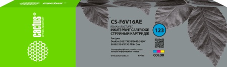 Картридж струйный Cactus CS-F6V16AE №123 многоцветный (6.4мл) для HP HP DeskJet 2130