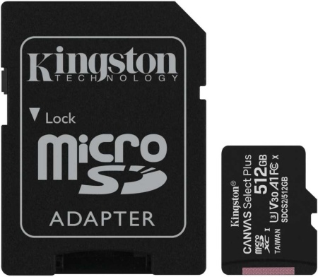 Флеш карта microSDXC Kingston 512GB SDCS2/512GB Canvas Select Plus + adapter