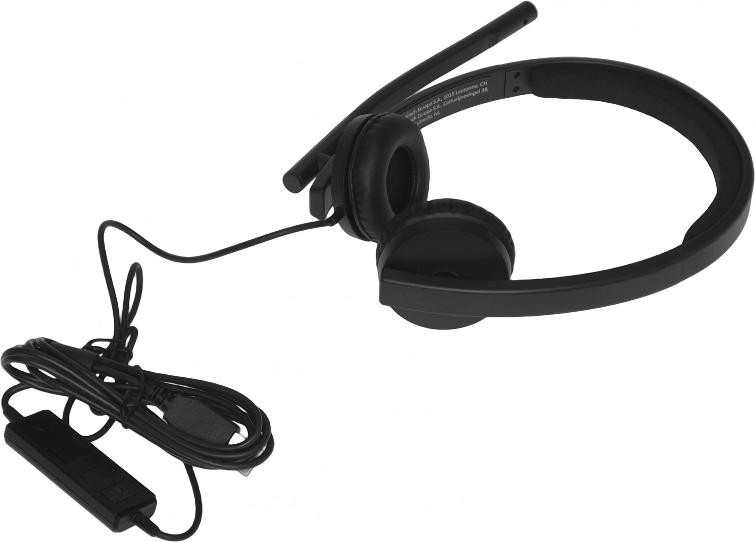 Наушники с микрофоном Logitech H570e черный 1.9м накладные USB оголовье (981-000575)