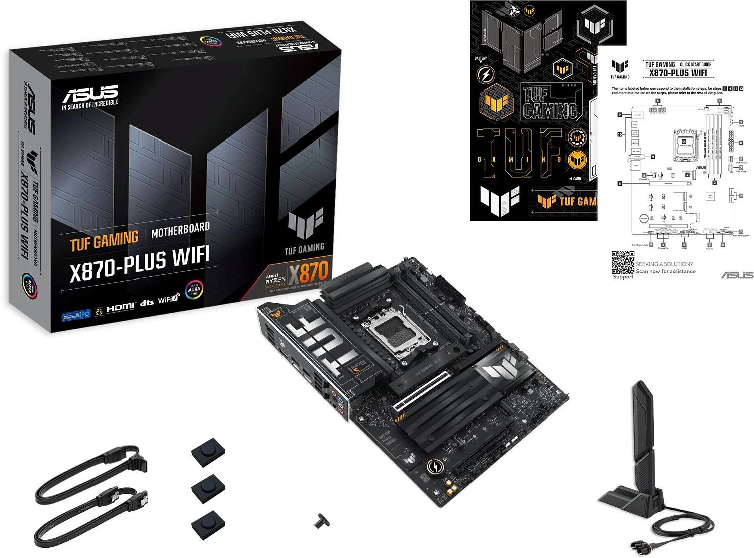 Материнская плата Asus TUF GAMING X870-PLUS WIFI SocketAM5 AMD X870 4xDDR5 ATX AC`97 8ch(7.1) 2.5Gg RAID+HDMI