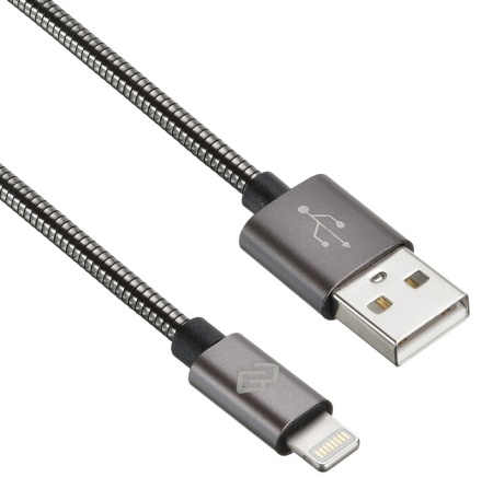 Кабель Digma LIGHT-1.2M-G USB (m)-Lightning (m) 1.2м темно-серый