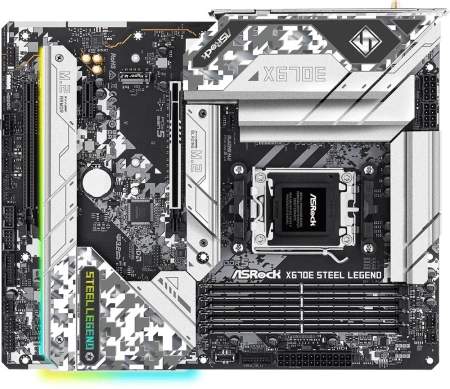 Материнская плата ASROCK X670E STEEL LEGEND, AM5, X670, 4*DDR5, HDMI+DP, 4xSATA3 6.0, M.2 Socket, RAID, 6xUSB 3.2, 4xUSB 2.0, Type-C, ATX; 90-MXBJ40-A0UAYZ