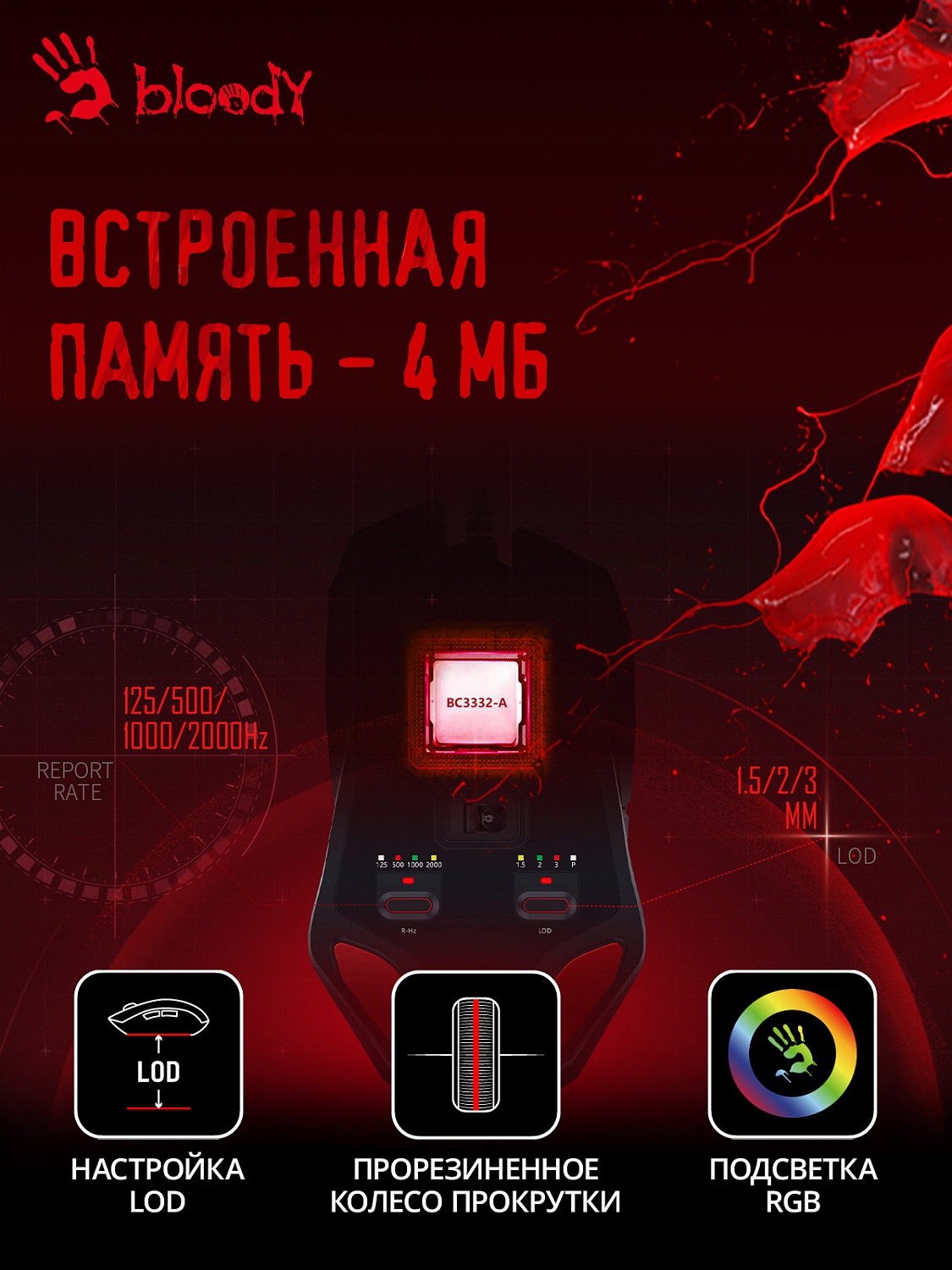 Мышь A4Tech Bloody W60 Max Gun серый/черный оптическая (10000dpi) USB (10but) Мышь A4Tech Bloody W60 Max Gun серый/черный оптическая (10000dpi) USB (10but)