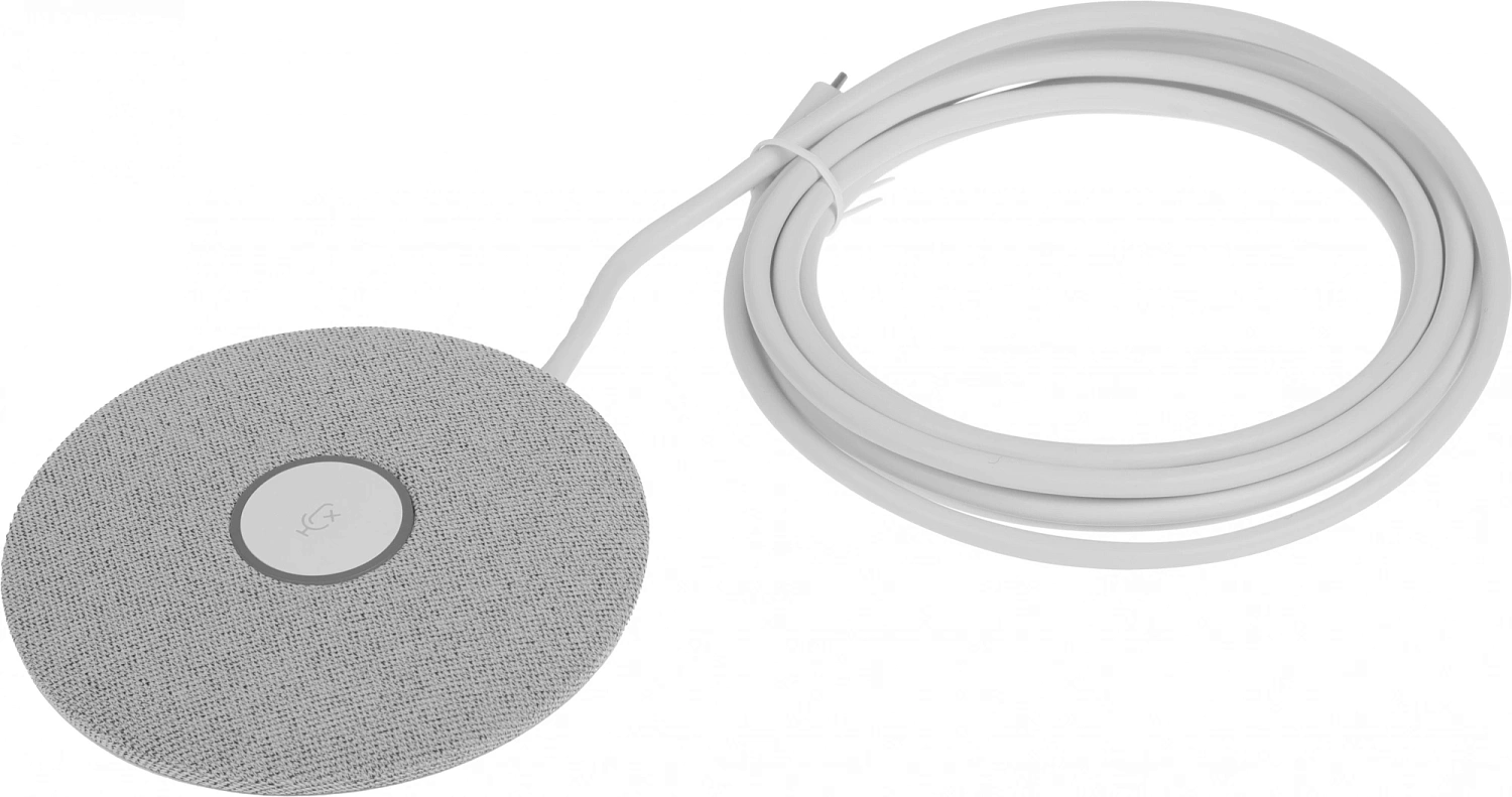 Микрофон проводной Logitech Rally Mic Pod 2.95м белый