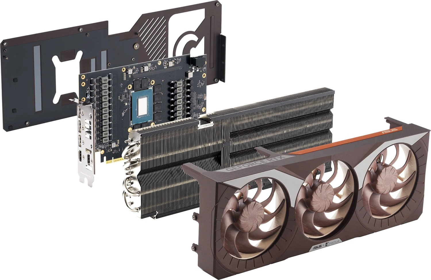 Видеокарта Asus PCI-E 5.0 RTX5080-O16G-NOCTUA NVIDIA GeForce RTX 5080 16Gb 256bit GDDR7 2700/30000 HDMIx2 DPx3 HDCP Ret