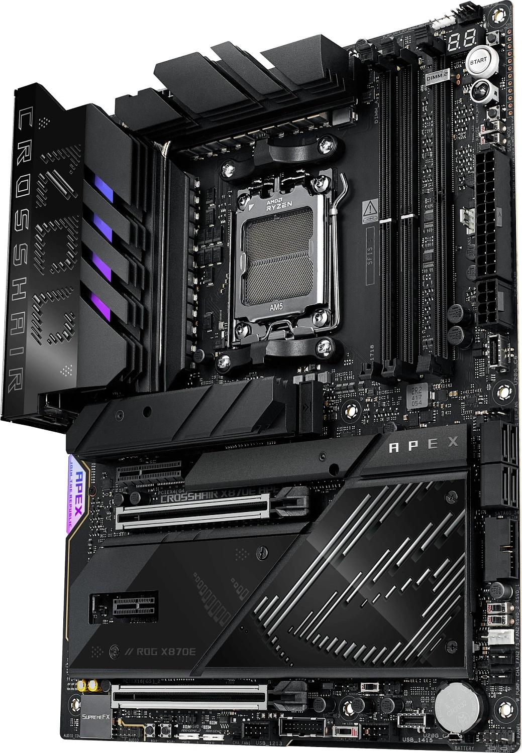 Материнская плата ASUS ROG CROSSHAIR X870E APEX, AM5, X870E, 4*DDR5, 4*SATA, 5*M.2,  8*USB 3.2, 2*Type-C, 2*USB4, 6*PCIx16, 1xPCIe 4, 1xPCIe, ATX; 90MB1KR0-M0EAY0