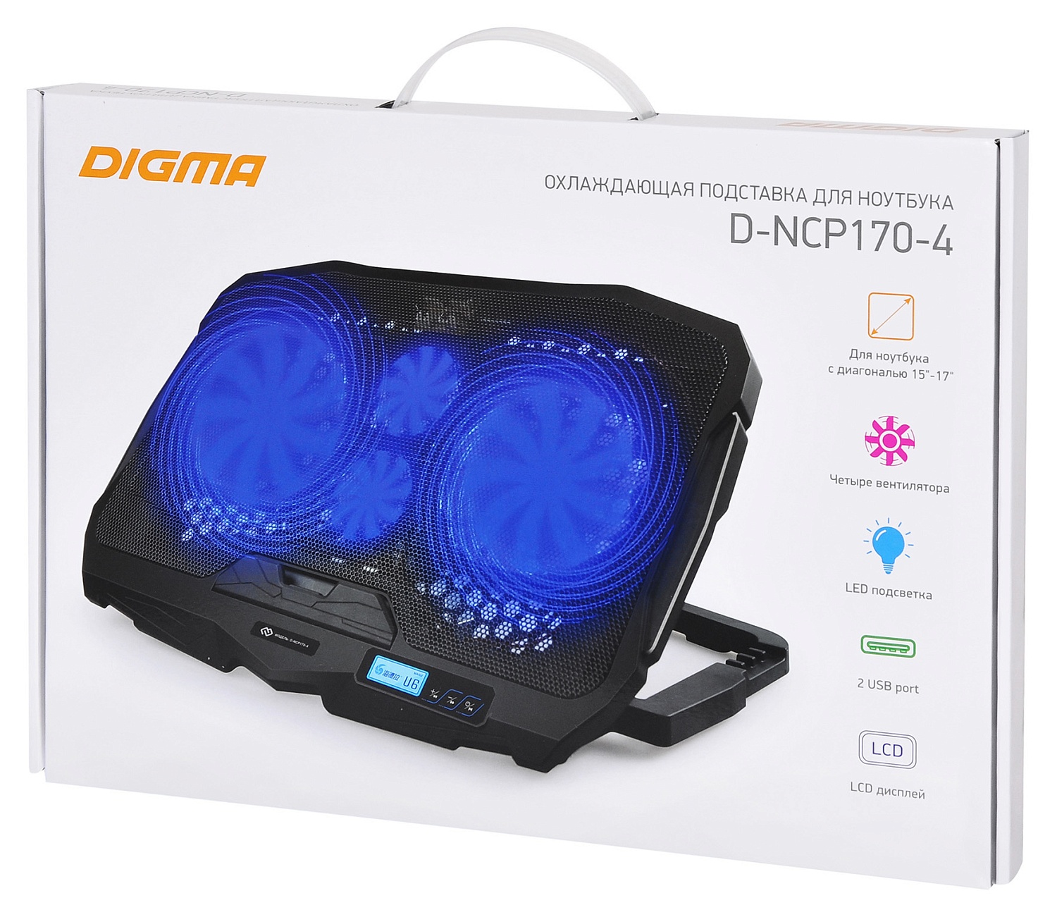 Подставка для ноутбука Digma D-NCP170-4 17"390x280x28мм 2xUSB 4x 70/125ммFAN 750г черный Подставка для ноутбука Digma D-NCP170-4 17"390x280x28мм 2xUSB 4x 70/125ммFAN 750г черный