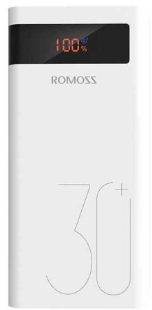 Мобильный аккумулятор Romoss Sense 8P+ 30000mAh QC3.0 18W 3A 2xUSB-A/USB-C белый