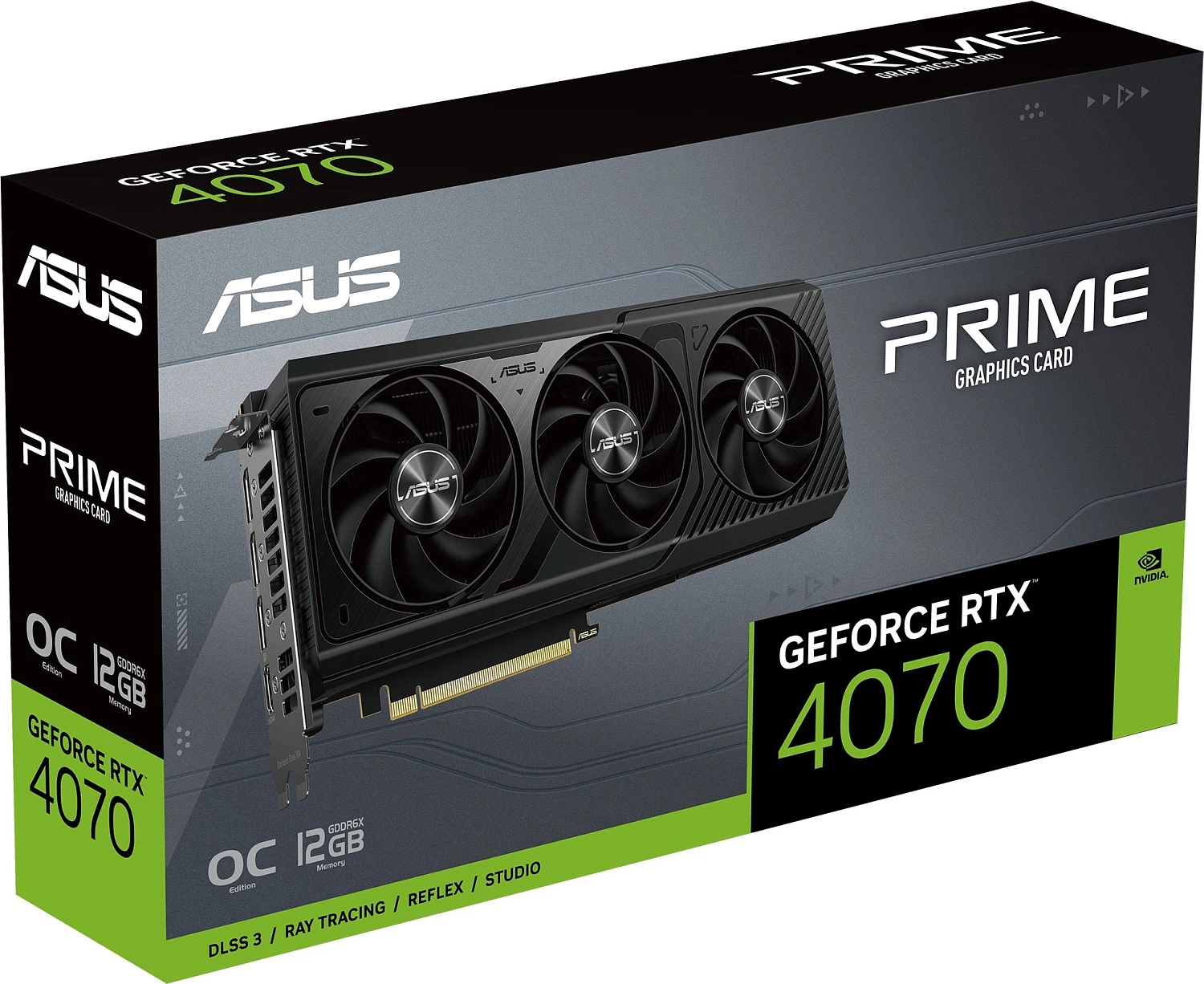 Видеокарта Asus PCI-E 4.0 PRIME-RTX4070-O12G NVIDIA GeForce RTX 4070 12Gb 192bit GDDR6X 2520/21000 HDMIx1 DPx3 HDCP Ret