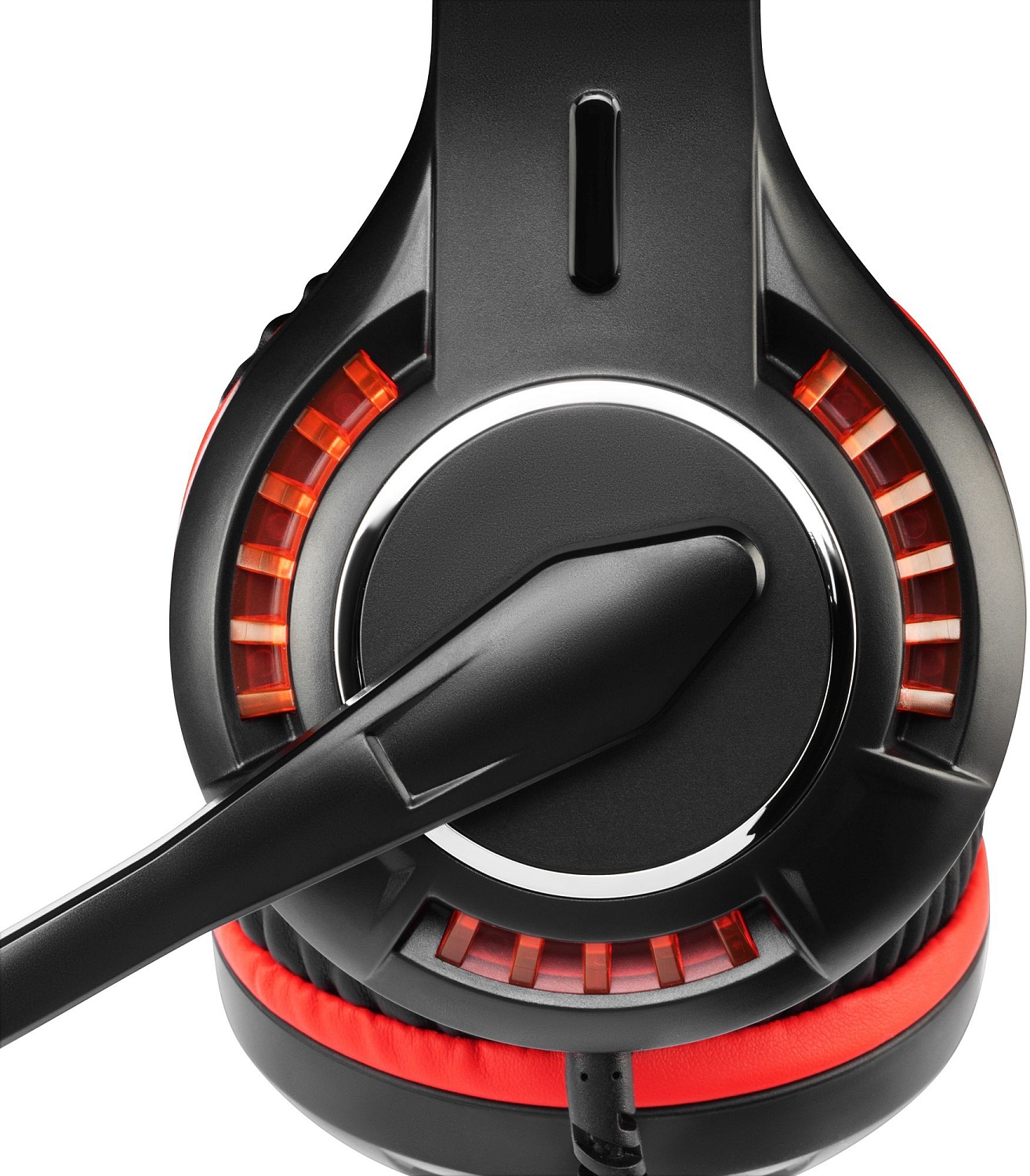 Наушники с микрофоном Оклик HS-L610G SAMURAI черный/красный 2.2м мониторные USB оголовье (1460161)