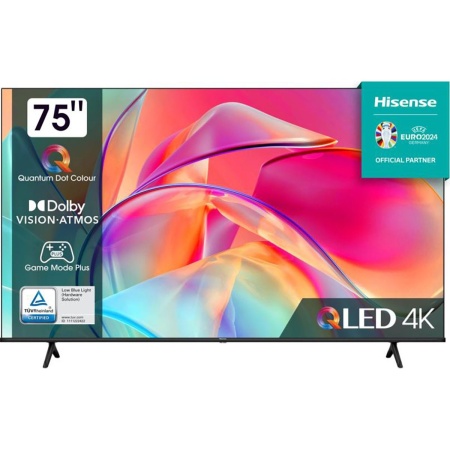 Телевизор QLED Hisense 75" 75E7KQ черный 4K Ultra HD 60Hz DVB-T DVB-T2 DVB-C DVB-S DVB-S2 USB 2.0 WiFi Smart TV