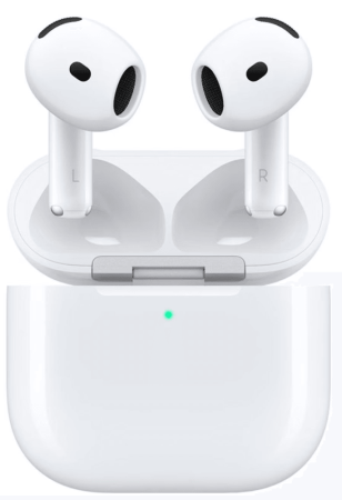 Гарнитура вкладыши Apple AirPods 4 A3050/A3053/A3058 белый беспроводные bluetooth (MXP63HN/A)