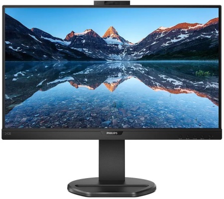 Монитор Philips 23.8" 243B9H черный IPS LED 4ms 16:9 HDMI M/M Cam матовая HAS Piv 250cd 178гр/178гр 1920x1080 75Hz VGA DP FHD USB 5.44кг