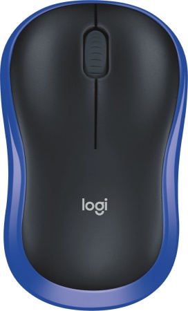 Мышь Logitech M185 черный/синий оптическая (1000dpi) беспроводная USB1.1 для ноутбука (2but)