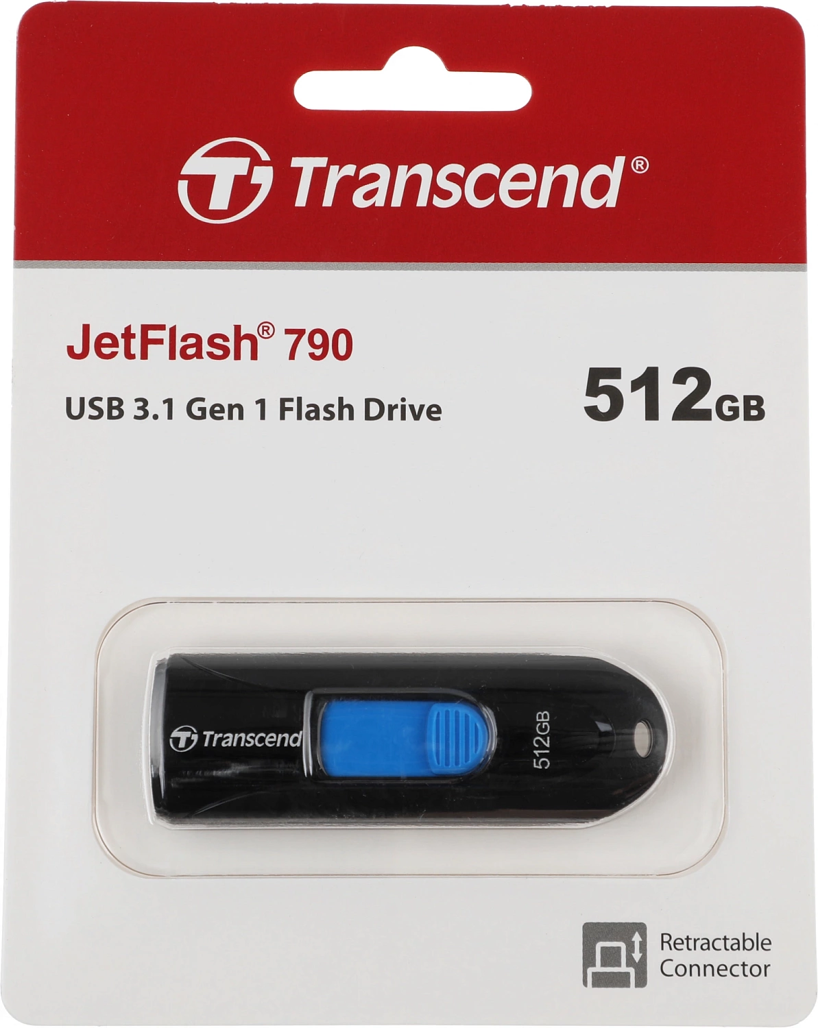Флеш Диск Transcend 512Gb Jetflash 790 TS512GJF790K USB3.0 черный