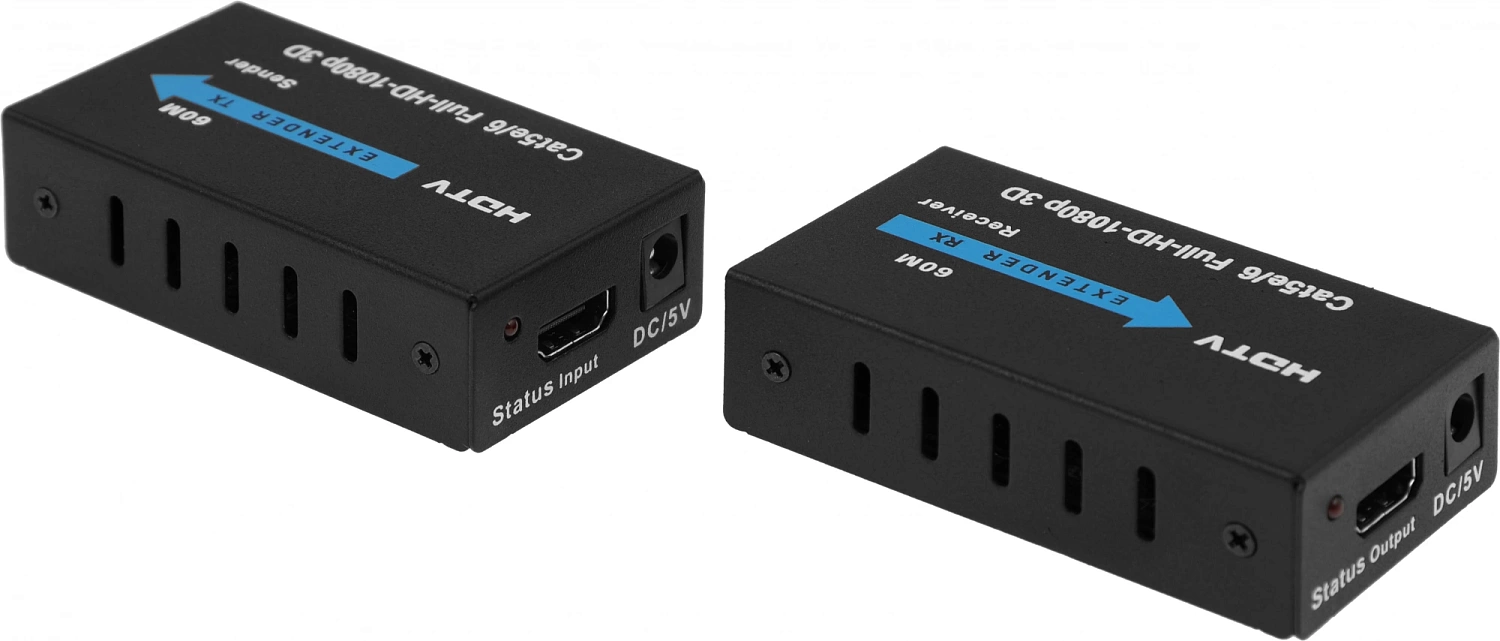 Адаптер аудио-видео Premier 5-877 HDMI (f)/RJ45 черный