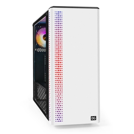 Корпус Miditower ExeGate Mistery Z4 White ATX, без БП, 2*USB+1*USB3.0, HD аудио, белый, вент. 12 см с RGB подсветкой, пылевые фильтры, боковая панель - закаленное стекло