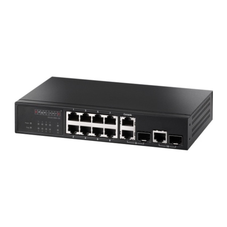 ES3510MA-DC Edge-corE 8-Port 10/100BASE-TX + 2 Combo G (RJ-45/SFP), SFP dual speed 100BASE-X/1000BASE-X, Fanless Design, DC L2 Fast Ethernet Switch