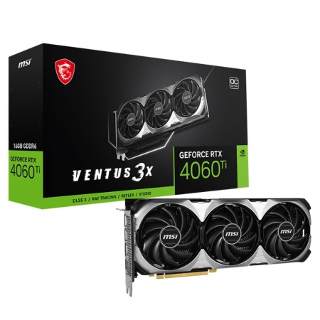 Видеокарта MSI RTX4060Ti VENTUS 3X 16GB OC GDDR6 128-bit DPx3 HDMI ATX 3FAN RTL