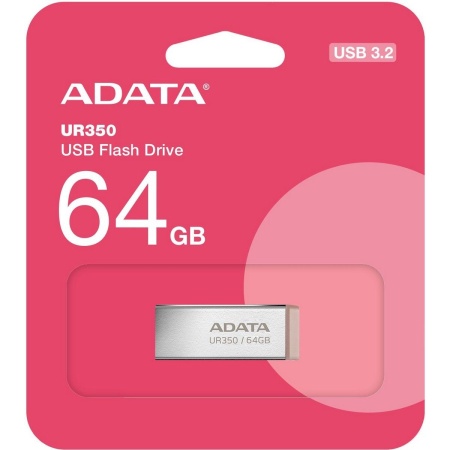 Флеш Диск A-Data 64GB UR350 UR350-64G-RSR/BG USB3.2 серебристый/коричневый