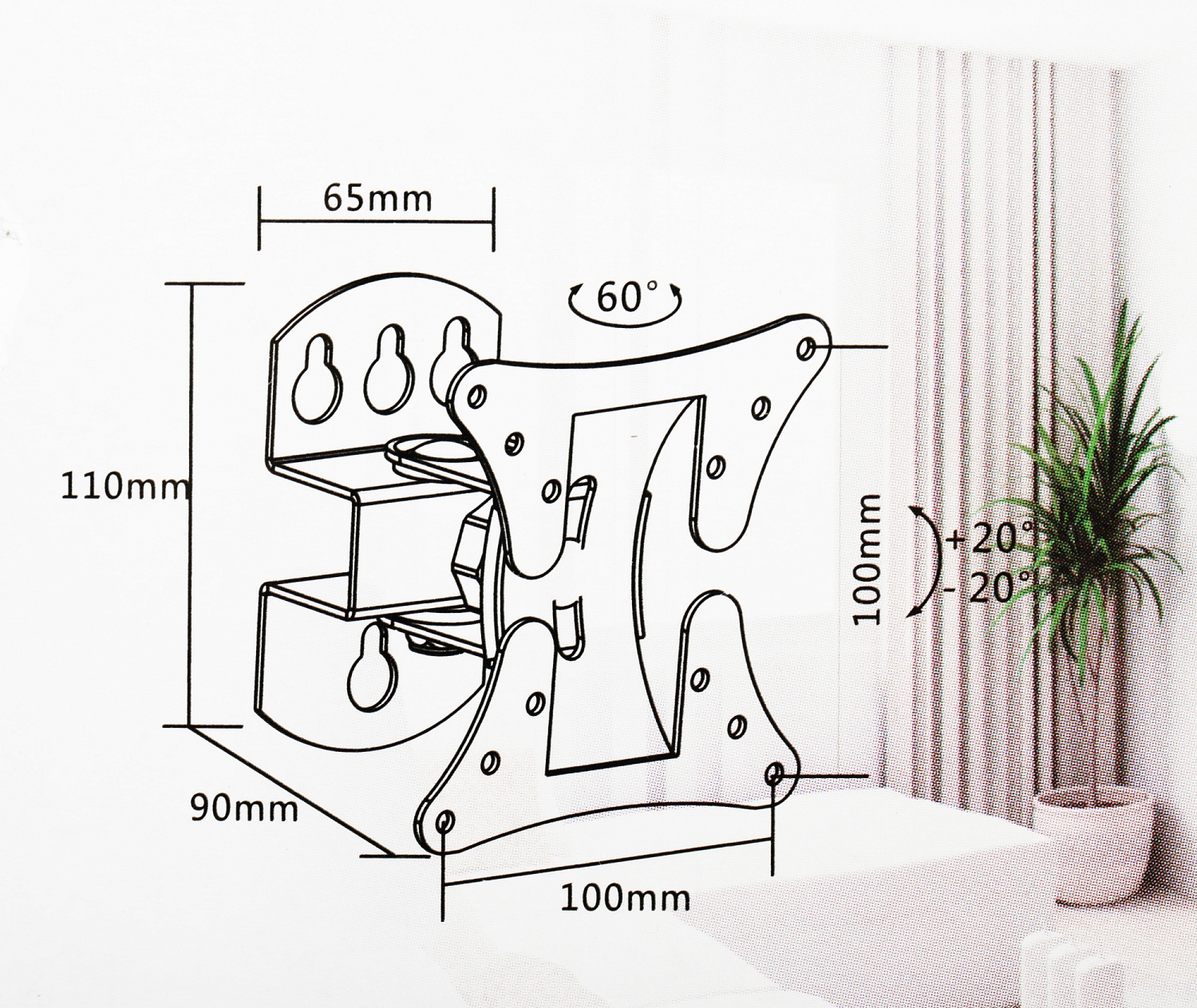 Кронштейн для телевизора Ultramounts UM857 черный 12"-27" макс.30кг настенный поворот и наклон