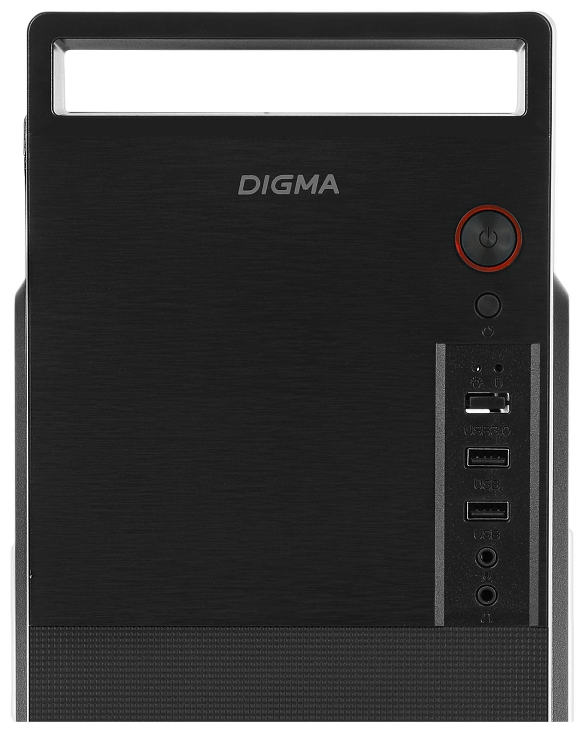 Корпус Digma DC-MATX101-U2 черный без БП mATX 1x80mm 2x120mm 2xUSB2.0 audio